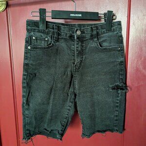 Black Denim Biker Shorts (W.Cocoro, Size 4)